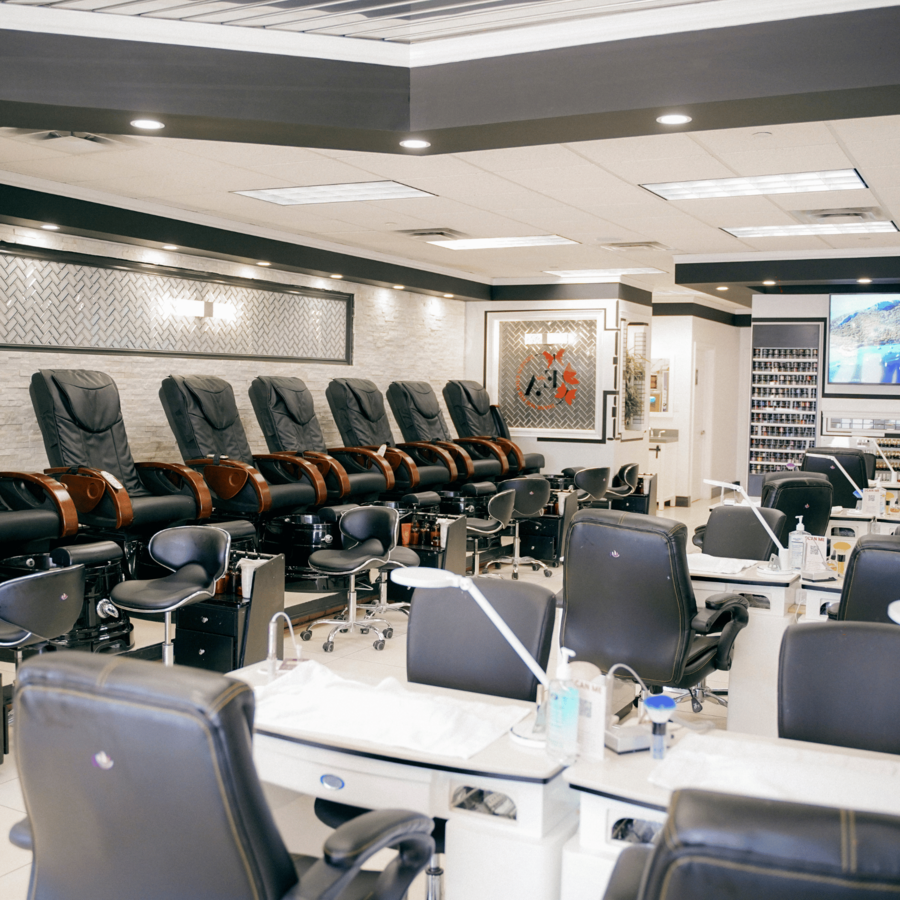 Inside E and A Nails & Spa, Pickering nail salon